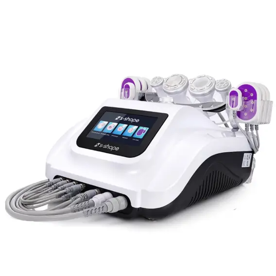 Aristorm Cavitation S Shape Machine 6 in 1 Ultrasound & R-F Body Sculpting EMS & EL Facial Anti-Aging Vacuum Suction Skin Tightening for Home Use	