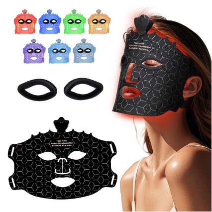 Red Light Mask for Face Women - 7 Colors Red Light Face Mask, Face Mask Skincare at Home, Wireless Device, Skin Treatment Mask Suitable for Women