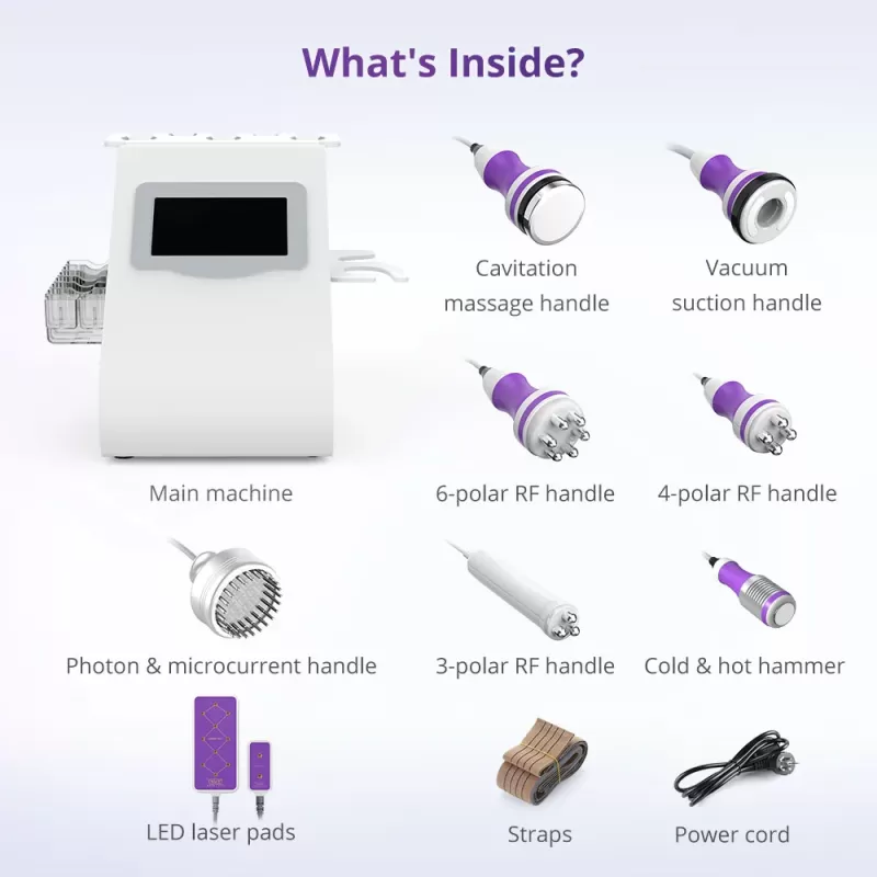 unoisetion cavitation machine 9 in 1 probes