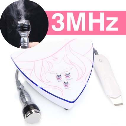 2 In 1 Ultrasonic Scrubber Skin Spatula Facial Cleaner Peeling Massage Machine