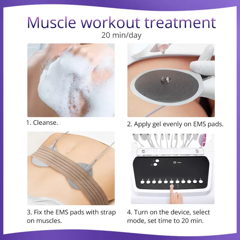 ems muscle stimulator machine treatment process
