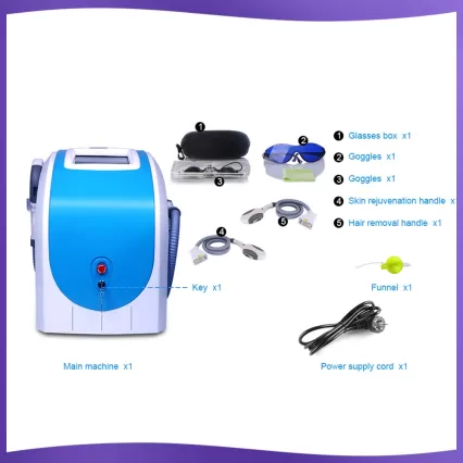 Portable Double Handle Elight SHR Hair Removal Skin Rejuvenation Beauty Machine