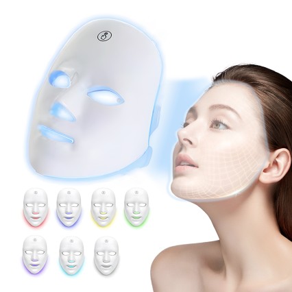 LED Face Mask Light Therapy 7 Color Treatment Photon Mask Facial Skin Care Mask