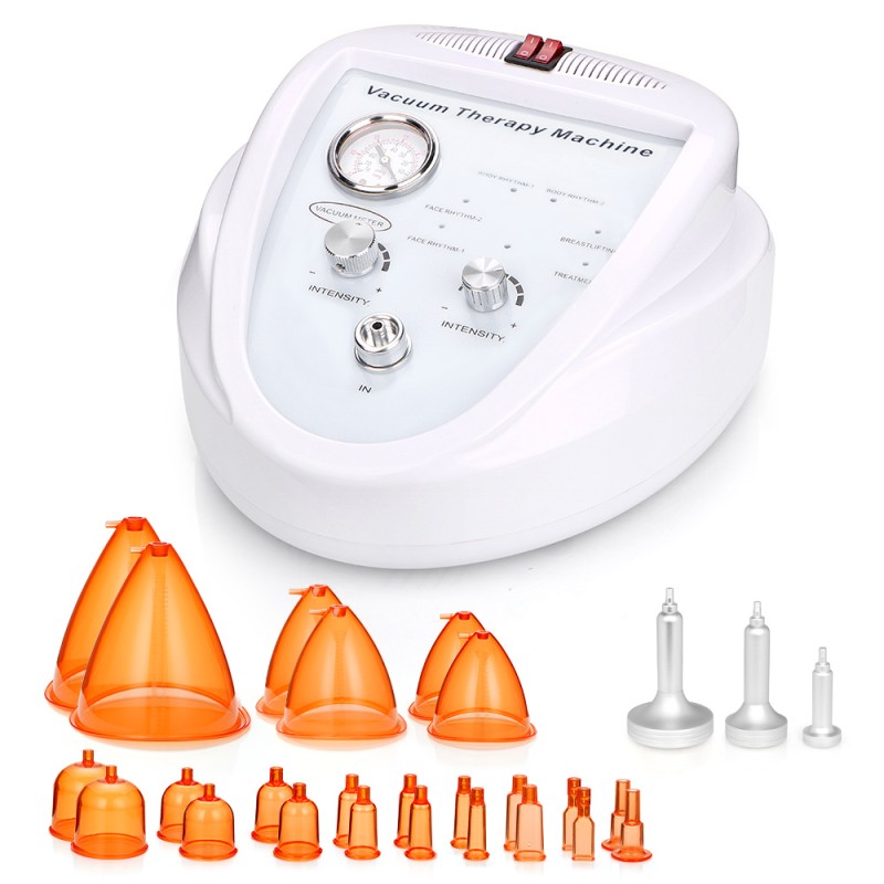 FREYARA Vacuum Therapy Cupping Machine with 24 Acrylic Cups, Body Scraping Shape Massage for Butt, Breast Body, Plug Charge