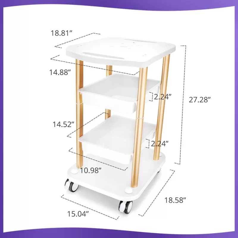 beauty salon rolling trolley cart