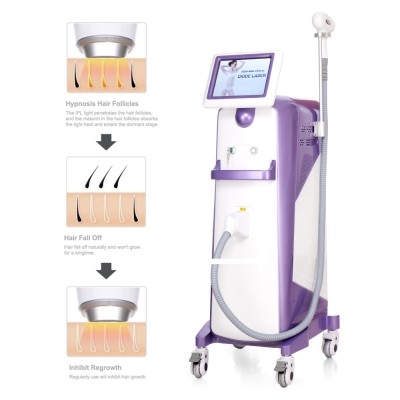 Standing 755/808/1064nm Diode Laser Hair Removal Machine Spa Use