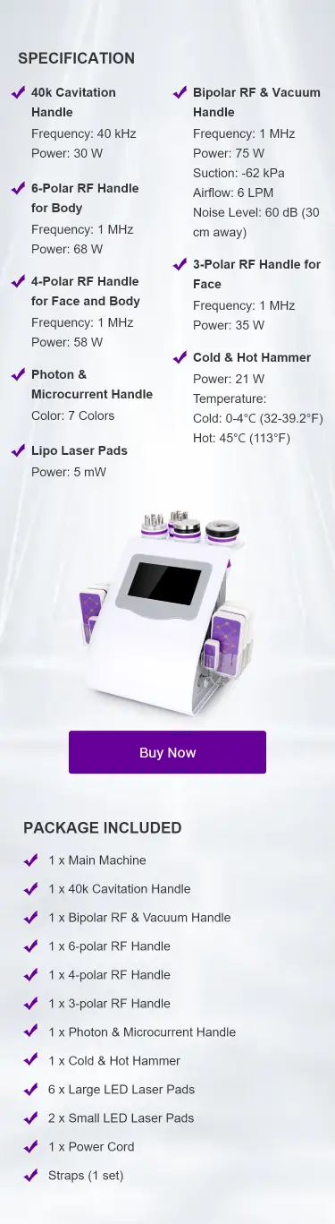 Unosetion 9 in 1 Cavitation Machine for Body Slimming