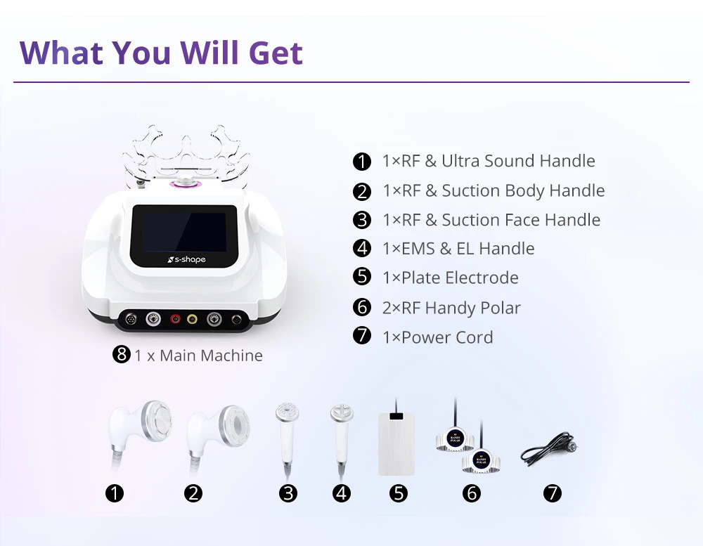 s shape cavitation machine 6 in 1 packge