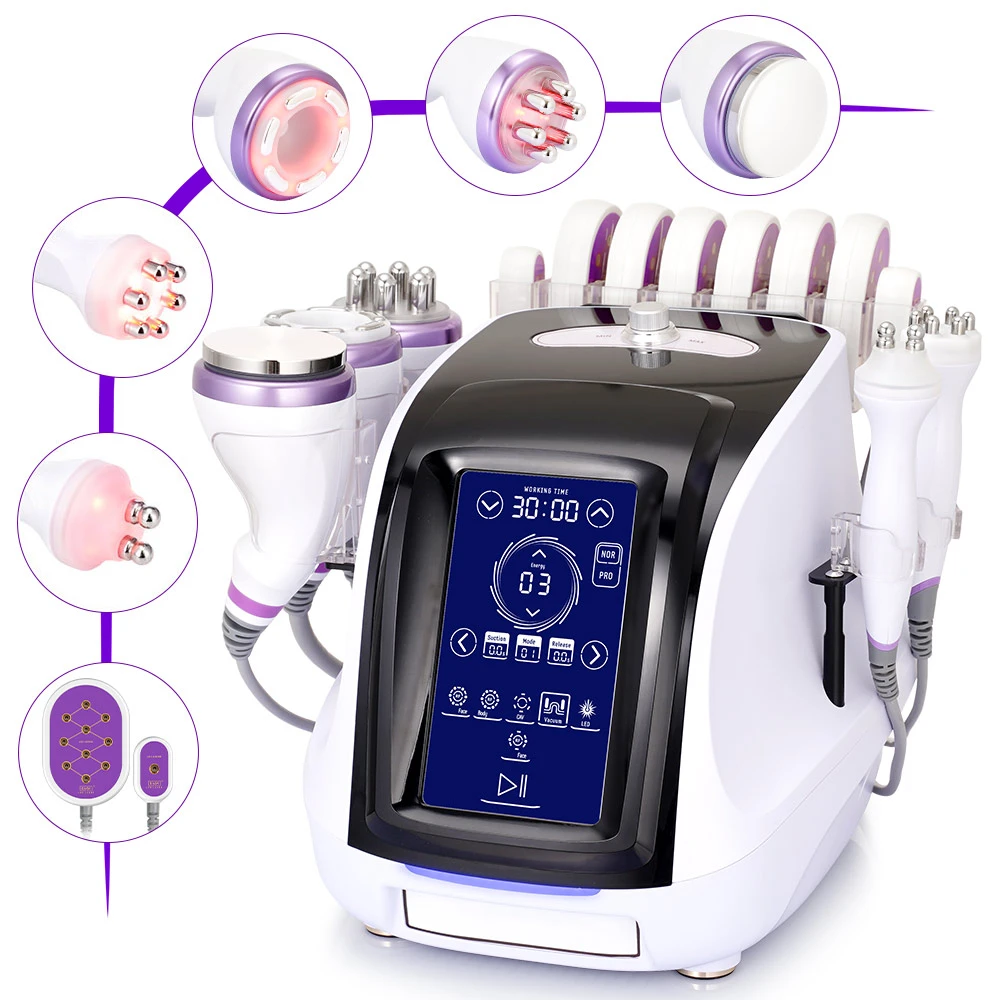 6 In 1 Ultrasonic Cavitation Vacuum RF Body Slimming Machine Home Spa Use