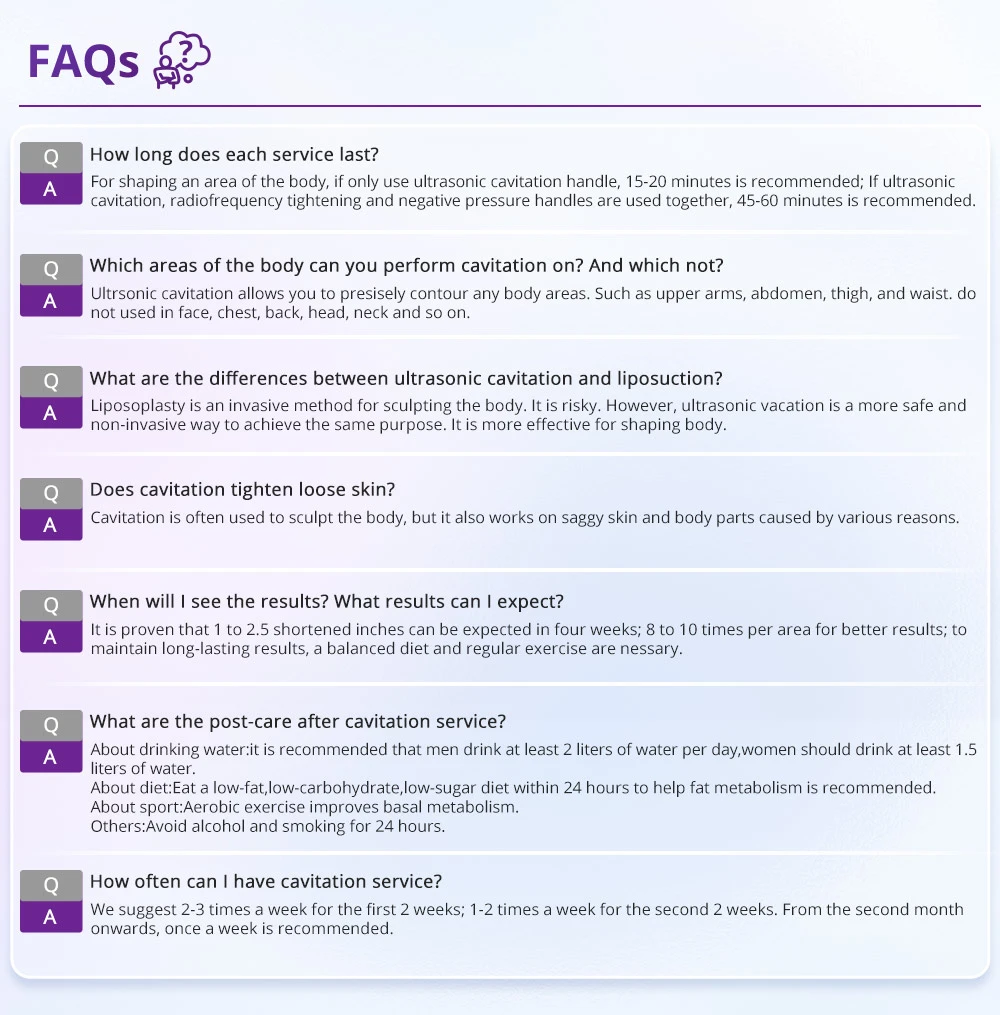 5 in 1 cavitation machine faq