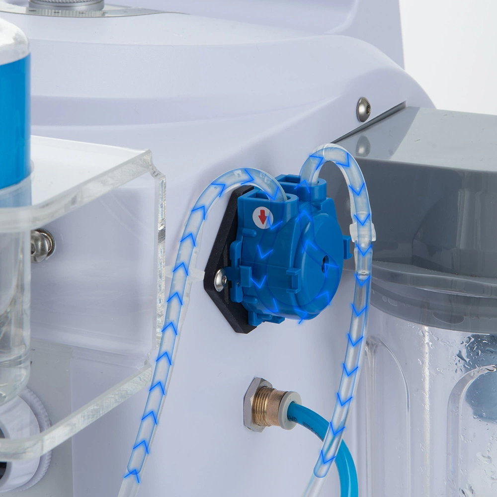 Close-up of FC-68S1 external tubing and peristaltic pump